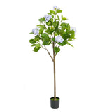 Garvee Künstlicher Hortensienbaum 4ft/5ft Mit Modernem Topf Für Wohnzimmer Büro Dekor, Pflegeleicht, Robust, Realistisch, Grün - Grün