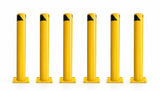 Garvee Sicherheits-Bollard 6er Set Stahl Gelb Pulverbeschichtet Für Parkplatz Und Lager 36x4,5 Zoll