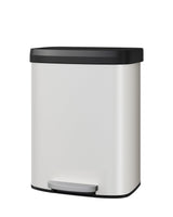 Garvee 16 Gal Metall-Mülleimer Mit Deckel, Rostfrei, Soft-Close Für Küche Und Büro, Weiß, Ergonomisch, Liner-Rand - weiß