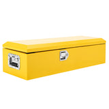 Garvee Werkzeugkiste 99 cm Stahl, Deichselbox Mit Riffelblech, Griffen & Schloss, Gelb - Gelb