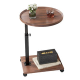 Garvee Beistelltisch C Form Höhenverstellbar 360° Rotierbar Mobiler Sofatisch Für Wohnzimmer Schlafzimmer 40 x 30 x 45-80 cm Braun - Braun