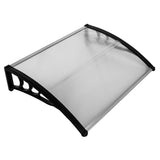 Garvee Vordach Haustür Überdachung Transparent ABS 100x80 cm Regen- und UV-Schutz Schwarze Halterung Gebogen Für Außenbereich
