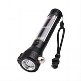 Garvee 10-in-1 Auto LED Taschenlampe mit USB, Solar, 7 Modi, Multifunktional für Notfall & Outdoor, Schwarz - schwarz