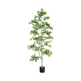 Garvee Künstlicher Schefflera Baum 180cm Mit Realistischen Blättern Und Natürlichem Stamm, Pflegeleicht, Schwarzer Kunststofftopf Für Indoor Wohnzimmer Büro Dekor - Wie gezeigt