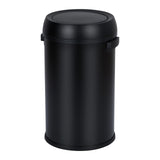 Garvee Mülleimer 17 Gal/65 L Edelstahl Schwarz Mit Schwingdeckel Für Restaurant Und Büro - schwarz