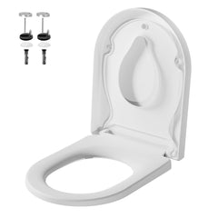 Garvee Toilettensitz Kinder mit Absenkautomatik D-Form Weiß, Antibakterieller Toilettendeckel mit Kindersitz, Abnehmbar klodeckel, Quick-Release zur einfachen Reinigung, Belastbarkeit von 150kg