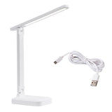 Garvee LED-Schreibtischlampe 3 Helligkeitsstufen einstellbar Augenschutz USB-Aufladung Tragbares, faltbares Design Schlafzimmer-Bettlampe Weiß