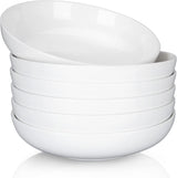 Garvee Große Pasta Schalen Set 6-Teilig Premium Porzellan Mikrowellen- & Spülmaschinenfest 8 Zoll Schwarz Weiß Für Familienessen