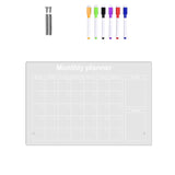 Garvee Acryl Kalenderboard Desktop Klar Memo Whiteboard Mit Ständer 6 Marker Büro Schule Transparent Kratzfest