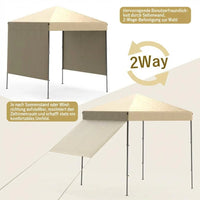 GARVEE 1,8 x 1,8 m Pop-Up Pavillon, Wasserdichtes Gartenpavillon mit UV-Schutz, Höhenverstellbar und Tragetasche, Ideal für Garten, Camping und Outdoor Events, Cremefarben