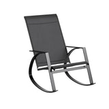 Garvee Garten-Schaukelstuhl, Hohe Rückenlehne, Schaukelbewegung, 150 kg Tragkraft, Grau