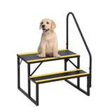 Garvee 2-Stufige RV Trittleiter Mit Handlauf, Rutschfeste Poolleiter, Aluminium, Camping & Outdoor, Schwarz, Tragkraft 400 lbs - Schwarz