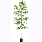 Garvee Künstlicher Schefflera Baum 210cm Mit Natürlichem Stamm, Realistischen Blättern, Pflegeleicht, Schwarzer Kunststoff-Topf Für Büro Und Zuhause - Wie gezeigt
