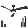 GARVEE Deckenventilatoren Mit Beleuchtung,132cm Deckenventilator Mit 6 Geschwindigkeiten Und 2 Downrods, Fernbedienung Led Dimmbar, Dc Umkehrbar Moderner GeräUschloser Deckenventilator für Den Innen AußEn