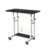 Garvee Höhenverstellbarer Schreibtisch mit Rollen, mobiler Stehtisch 80 × 40 cm, höhenverstellbarer Laptoptisch 69–90 cm mit 4 feststellbaren Rollen, kompakter Computertisch für Homeoffice und Büro - Schwarz