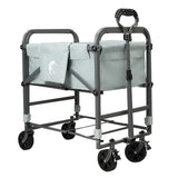 Garvee Faltbare Hundewanne Für Kleine & Mittlere Hunde Mit Höhenverstellbar Und 360° Rollen, Stahlrahmen, Wasserdicht, Sicherheitsleine Für Indoor & Outdoor - Light Grau