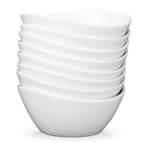 Garvee Schüsselset 8er-Set, 1,24 L, 20,5 × 9 cm, mikrowellengeeignet, stapelbar, Keramik, Weiß