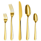 Garvee 60-Teiliges Besteckset Aus Edelstahl Für 12 Personen, Goldfarben, Spiegelpoliert, Robust - Gold