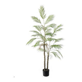 Garvee Künstliche Areca-Palme 4ft/5ft, Realistisch, Formbar, Indoor & Outdoor Dekor, Polyester & Plastik, Pflegeleicht, Grün - Doppelstange Grün