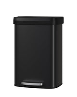 Garvee 13 Gal / 50 L Metall-Mülleimer Mit Deckel, Soft-Close, Schwarz, Für Küche Und Büro, Rostfrei, Kompakt - schwarz