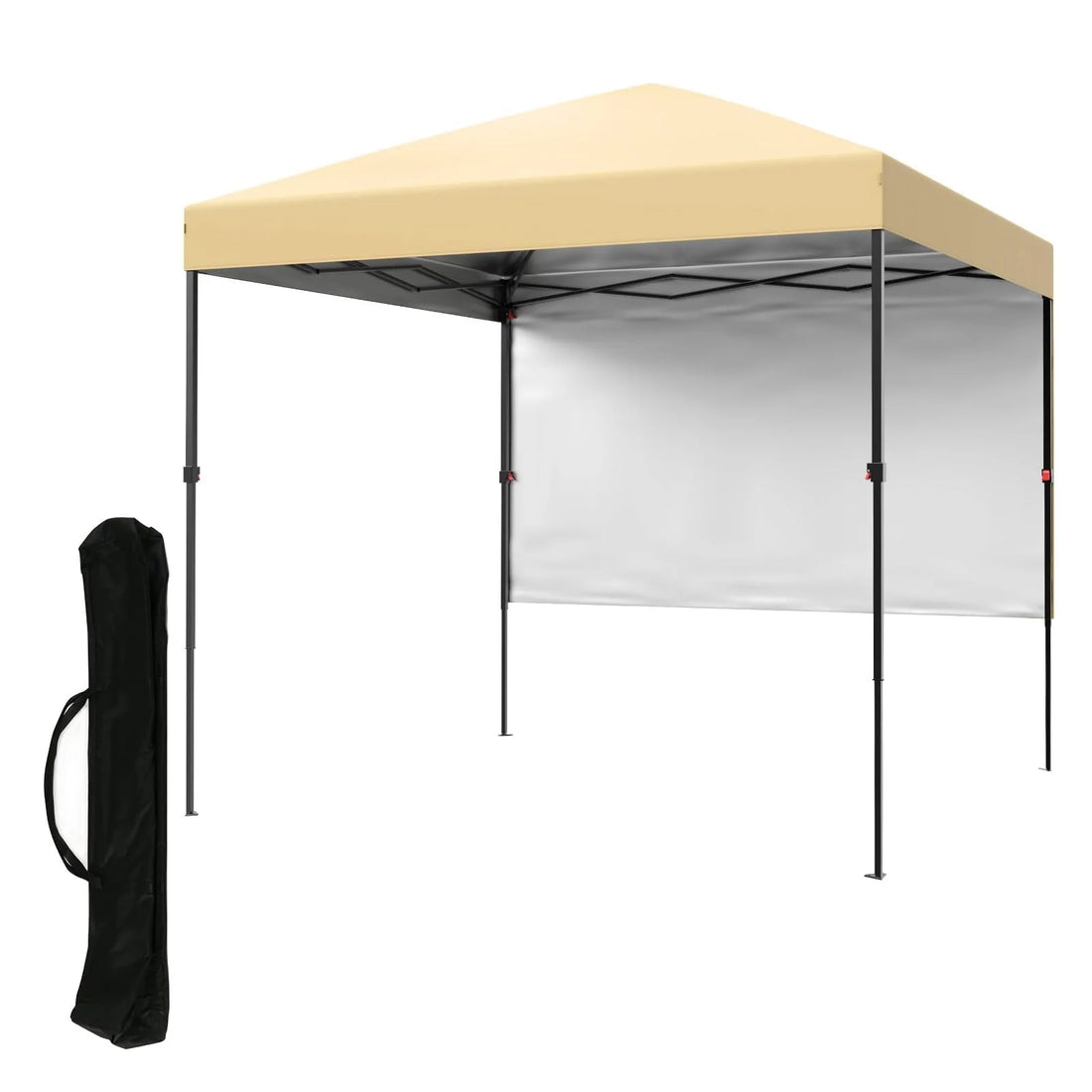 GARVEE 1,8 x 1,8 m Pop-Up Pavillon, Wasserdichtes Gartenpavillon mit UV-Schutz, Höhenverstellbar und Tragetasche, Ideal für Garten, Camping und Outdoor Events, Cremefarben
