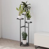 Garvee Pflanzenregal Blumenständer Mit Anti-Rutsch-Füßen Eckiges Mehrschichtiges Metallregal Für Wohnzimmer Und Schlafzimmer Platzsparend Schwarz - Schwarz