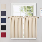 GARVEE Verdunkelungs-Volants 2er-Set, Thermo-Fenstervolants 66 x 76 cm, Blickdicht & Wärmeisolierend für Wohnzimmer, Küche & Schlafzimmer, Beige - Beige