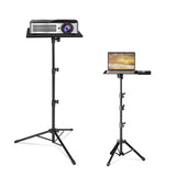 Garvee Projektorständer Mit Höhenverstellbarem Laptopständer, 26-63 Zoll, Robustes Metall-Dreibein-Stativ, Rutschfest, Faltbar Für Büro, Bühne Und Studio, Schwarz