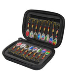 Garvee 16-Teiliges Angelspinner-Set Mit Tasche, Leuchtende Rotierende Klingen, Langlebiger Schaumstoffkern, Für Forelle & Barsch, Schwarz, Süß- & Salzwasser