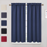 GARVEE Verdunkelungs-Volants 2er-Set, Thermo-Fenstervolants 66 x 114 cm, Blickdicht & Wärmeisolierend für Wohnzimmer, Küche & Schlafzimmer, Marineblau - Marineblau