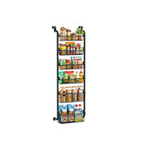 Garvee Over The Door Pantry Organizer Metall Gewürzregal Mit Verstellbaren Körben Für Küche Und Vorratsraum Kohlenstoffstahl Platzsparend - Schwarz