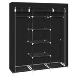 Garvee Kleiderschrank Faltschrank Mit Fächern & Kleiderstange Für Schlafzimmer Ankleidezimmer 150 x 45 x 175 cm Schwarz