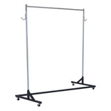 Garvee Z-Kleiderständer 180 × 51 × 160 cm, mobiler Schwerlast-Kleiderständer bis 100 kg aus Edelstahl mit Z-Basis und feststellbaren 360°-Rollen - Schwarz