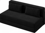 Garvee 80" Klappsofa Bettstuhl Einzelbett Futon Couch Mit Kissen & Matratze Für Kleine Räume Leinenstoff Ergonomische Rückenlehne Hochdichter Schaum - 