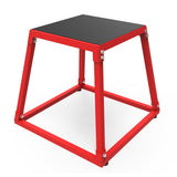 GARVEE Sprungbox aus Stahl 51 × 36 × 46 cm, Rutschfeste Plyobox für Crossfit, Fitness & Heimtraining, Stabiler Jump Trainer, Rot - Rot