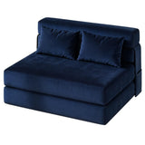 Garvee Schlafsofa aus Cord in Marineblau, 2-in-1, klappbar, für Wohnzimmer und Schlafzimmer - Marineblau