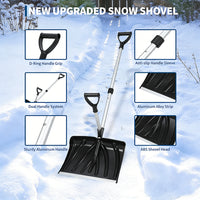 Garvee Schneeschaufel 45×32 cm – Ergonomisch, Leichter Aluminiumgriff, Aluminiumklinge, D-Griff für Einfahrt & Garten