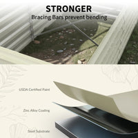 Garvee Galvanisiertes Hochbeet 180 × 90 × 60 cm – Rostfrei, Langlebig, Metall Pflanzkasten für Garten, Beige