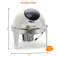 Garvee 6.3QT Edelstahl Buffet Heißhalter Roll-Off Deckel mit Sichtfenster für Partys Hochzeit Catering