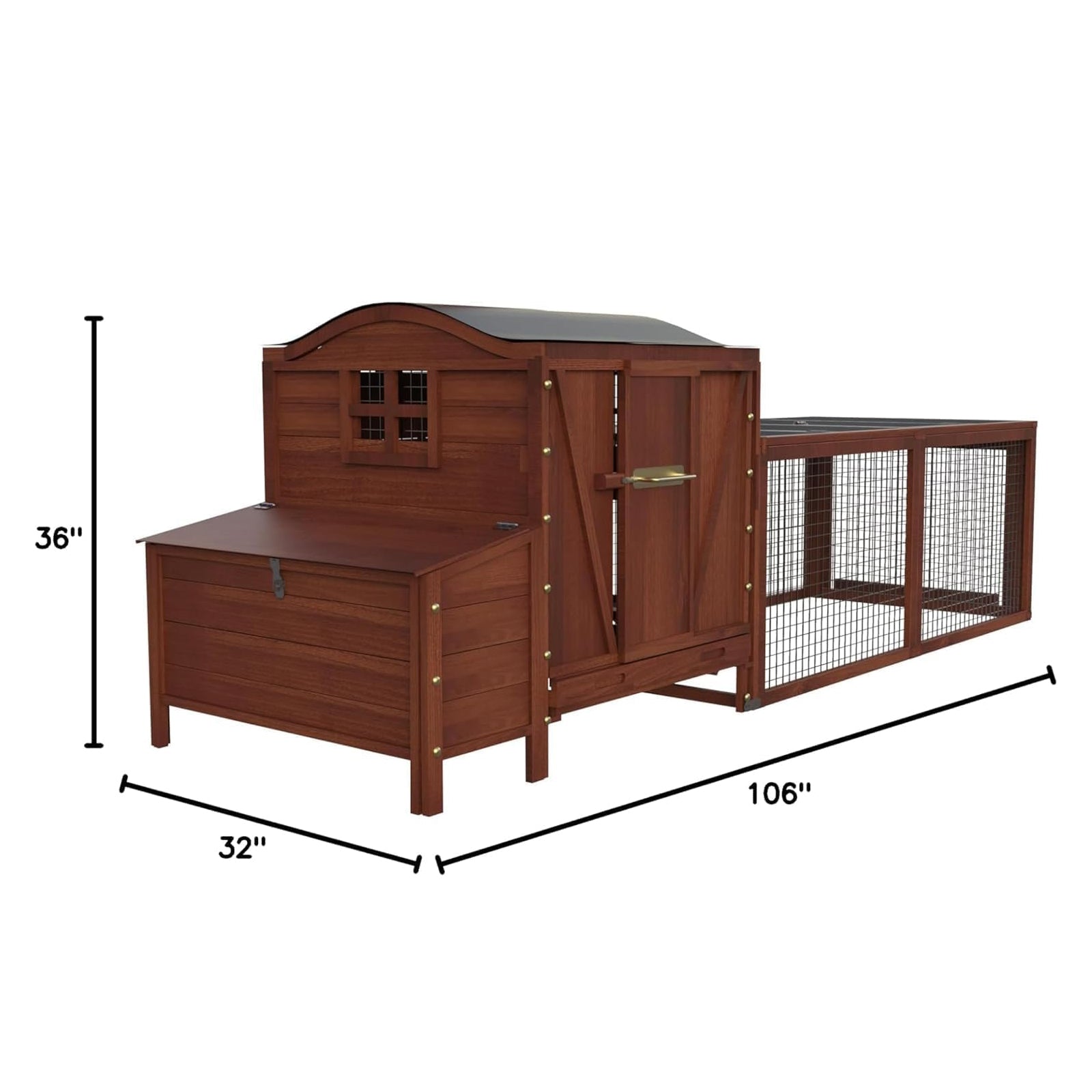 Garvee Großer Hühnerstall mit Wasserdach und Auslauf – Artgerecht für 3–5 Hühner, Wetterfest