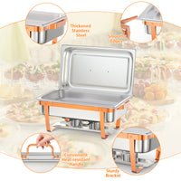 Garvee 4er Set Chafing Dish 8QT Edelstahl Rose Gold Warmhalteplatten Für Catering Hochzeit Buffet Hotel