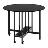 Garvee Esstisch 100×100×75 cm, 100 cm, Kippschutz, Rollen, Schwarz - Schwarz
