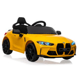 Garvee 12V Kinder-Elektroauto BMW M4, elektrisches Kinderauto aus PP-Kunststoff mit Fernbedienung und Sicherheitsgurt, für Kinder von 3 bis 8 Jahren, Gelb - Gelb