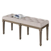 GARVEE Vintage Sitzbank gepolstert, Schuhbank, Klavierbank, Beige, Komfortabel, Stabil, Holzmaterial, Für Wohnzimmer, Flur, Esszimmer, Schlafzimmer, 122x43x47 cm