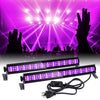 Garvee UV Schwarzlicht 2 Stück 36W 12 LED Schwarzlichtlampe Bar 390-400nm UVA Wellenlängen 1.5M Kabel Für Halloween Körperbemalung Bühne Party Deko