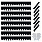 GARVEE Metall Rasenkante 8er Set, 102 × 15 cm Flexible Beetumrandung aus Verzinktem Stahl, Gartenkante mit Erdspießen, Rostfrei für Rasen, Blumenbeete & Wege - Schwarz/8er Set
