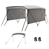 Garvee Bimini Top 3-Bogen, Abnehmbare Seiten, Verstellbar, Marine Canvas, UV-Schutz - Grau
