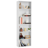 Garvee 6-Stöckiges Industrielles Bücherregal Weiß Für Wohnzimmer & Büro 71,4"H Rustikales Holz 250 lb Kapazität Sicher & Vielseitig - weiß