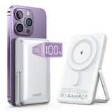 Garvee Kabelloses Tragbares Ladegerät 10000mAh Magnetisch 20W PD Schnellladung Metallständer Leicht Kompatibel Für iPhone 12-15 Reisen