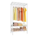 Garvee Heavy Duty Kleiderständer Mit Regalen, Verstellbar, Metall, Rostfrei, 660 lbs Tragkraft, Schlafzimmer & Waschküche, Weiß, 35.43"W x 17.72"D x 68.9"H